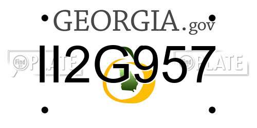 II2G957 Georgia License Plate