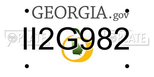 II2G982 Georgia License Plate