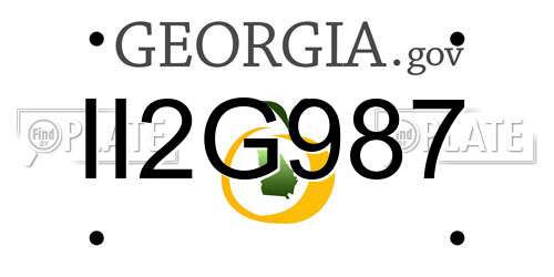 II2G987 Georgia License Plate