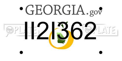 II2I362 Georgia License Plate
