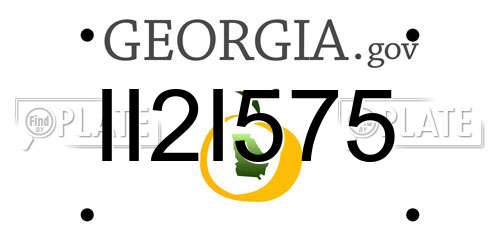 II2I575 Georgia License Plate