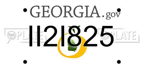 II2I825 Georgia License Plate