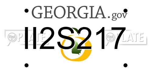 II2S217 Georgia License Plate