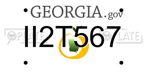 II2T567 Georgia License Plate