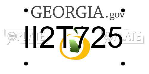 II2T725 Georgia License Plate