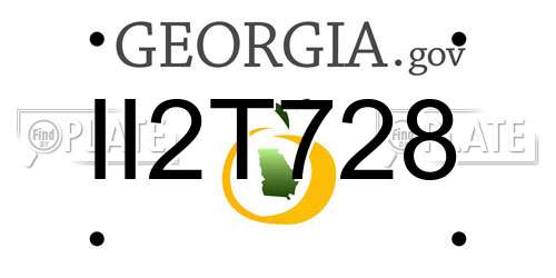 II2T728 Georgia License Plate