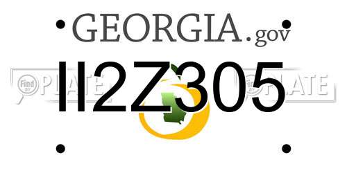 II2Z305 Georgia License Plate