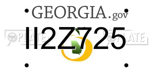 II2Z725 Georgia License Plate