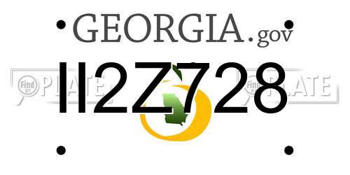II2Z728 Georgia License Plate