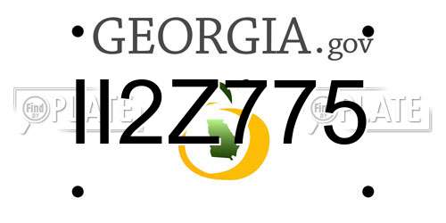 II2Z775 Georgia License Plate