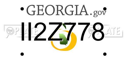 II2Z778 Georgia License Plate
