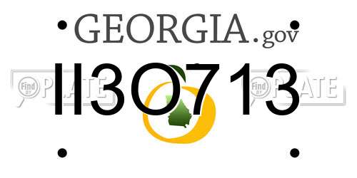 II3O713 Georgia License Plate
