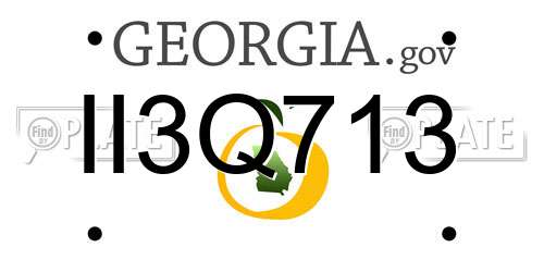 II3Q713 Georgia License Plate