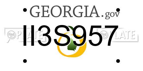 II3S957 Georgia License Plate