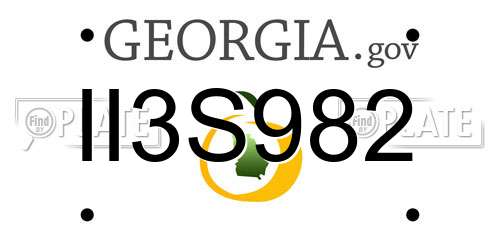 II3S982 Georgia License Plate