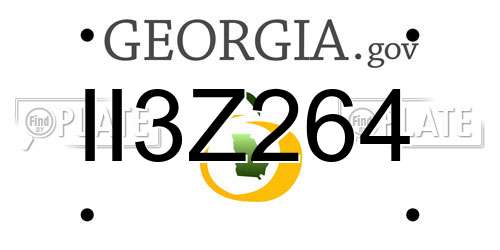 II3Z264 Georgia License Plate
