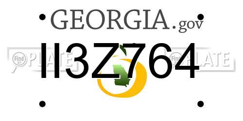 II3Z764 Georgia License Plate