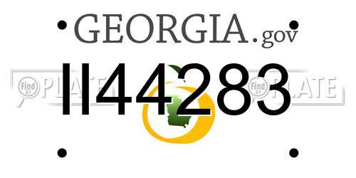 II44283 Georgia License Plate
