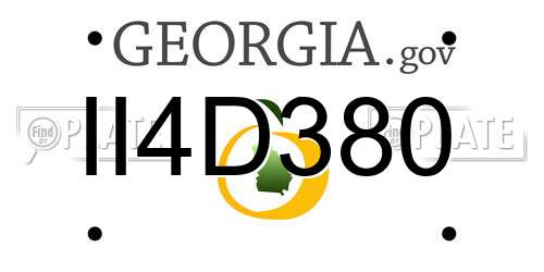 II4D380 Georgia License Plate