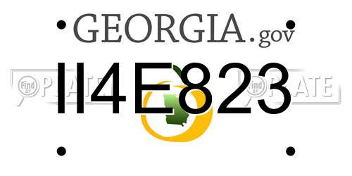II4E823 Georgia License Plate