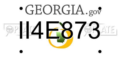 II4E873 Georgia License Plate