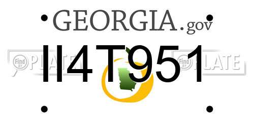 II4T951 Georgia License Plate