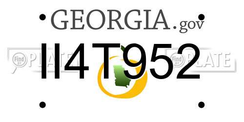 II4T952 Georgia License Plate