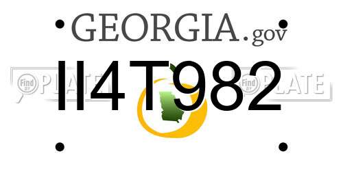 II4T982 Georgia License Plate