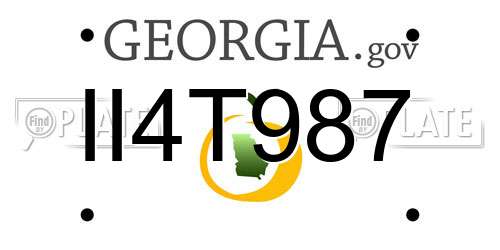II4T987 Georgia License Plate