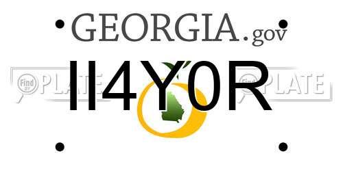 II4Y0R Georgia License Plate