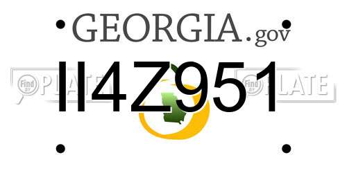 II4Z951 Georgia License Plate
