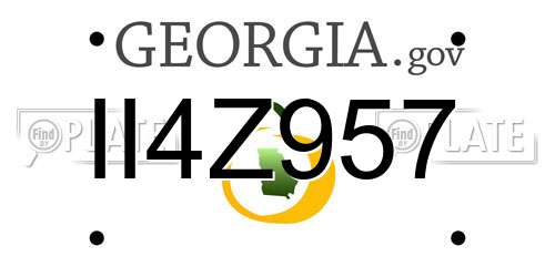 II4Z957 Georgia License Plate