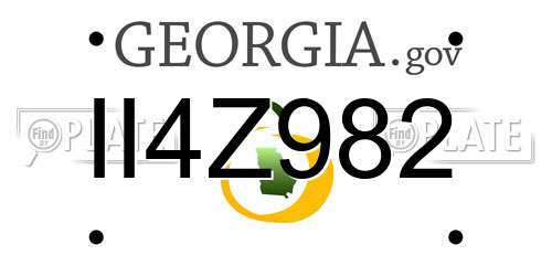 II4Z982 Georgia License Plate