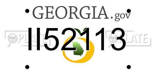II52113 Georgia License Plate