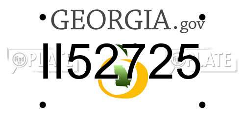 II52725 Georgia License Plate