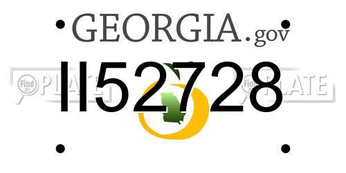 II52728 Georgia License Plate