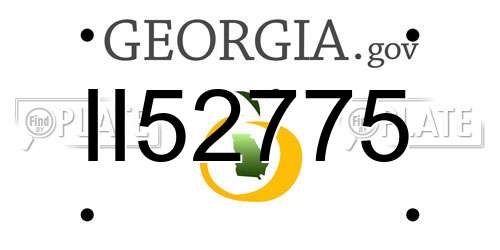 II52775 Georgia License Plate