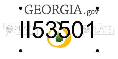 II53501 Georgia License Plate