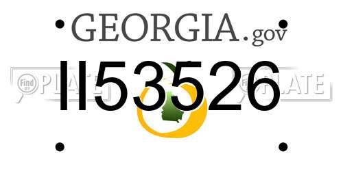 II53526 Georgia License Plate