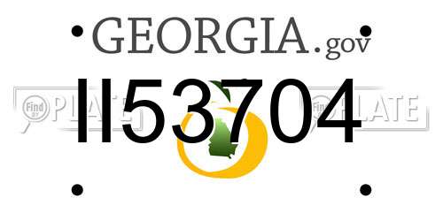 II53704 Georgia License Plate