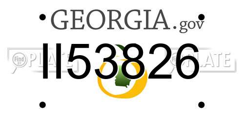 II53826 Georgia License Plate