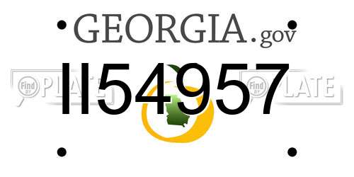 II54957 Georgia License Plate