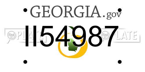 II54987 Georgia License Plate
