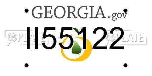 II55122 Georgia License Plate