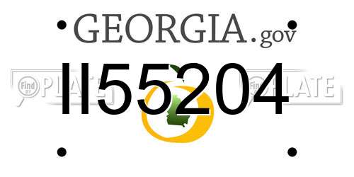 II55204 Georgia License Plate
