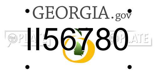 II56780 Georgia License Plate