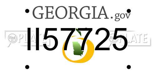 II57725 Georgia License Plate