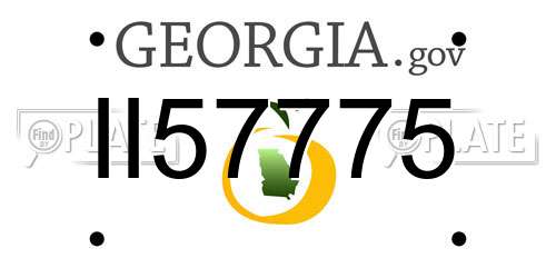 II57775 Georgia License Plate