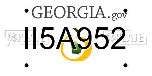 II5A952 Georgia License Plate