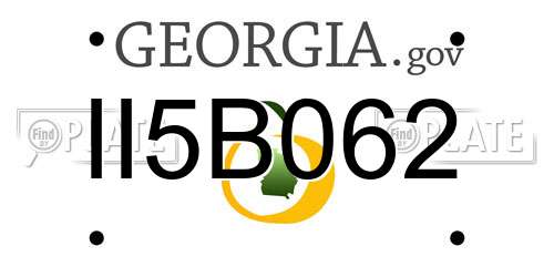 II5B062 Georgia License Plate